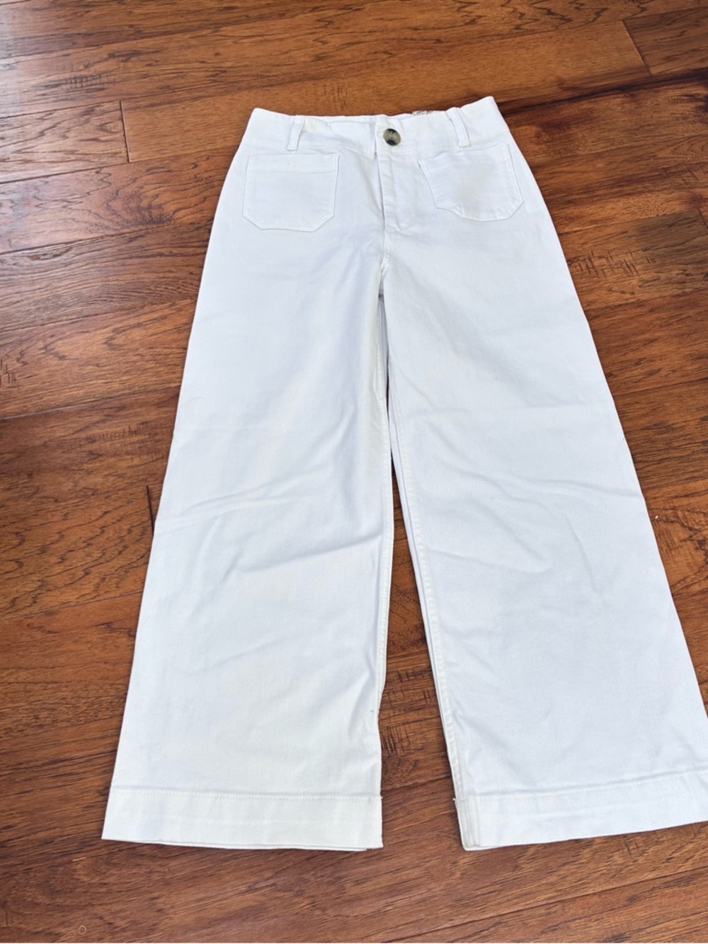 Pilcro The Skipper White Wide-Leg Cropped Jeans by Anthropologie | 27 - Picture 10 of 12